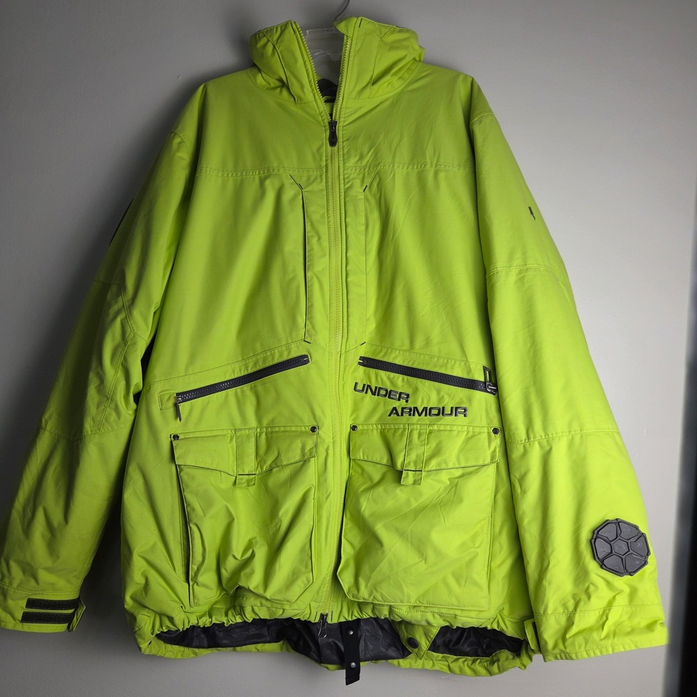 Under Armour Mens XL Neon Ski Snowboard Jacket RECCO Technical Utility